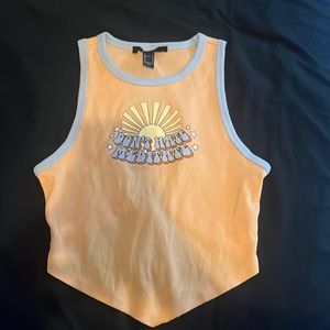 graphic yellow crop top